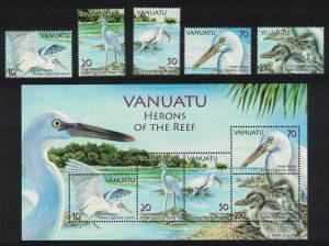 Vanuatu Birds Reef Herons 'Ardea Egretta sacra' 5v+MS 2007 MNH SG#989-MS994