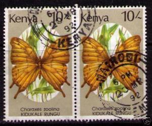 KENYA Sc# 438 USED F Pair Butterflies Charaxes Zoolina