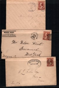 US  210  used  3 diff covers fancy cancels