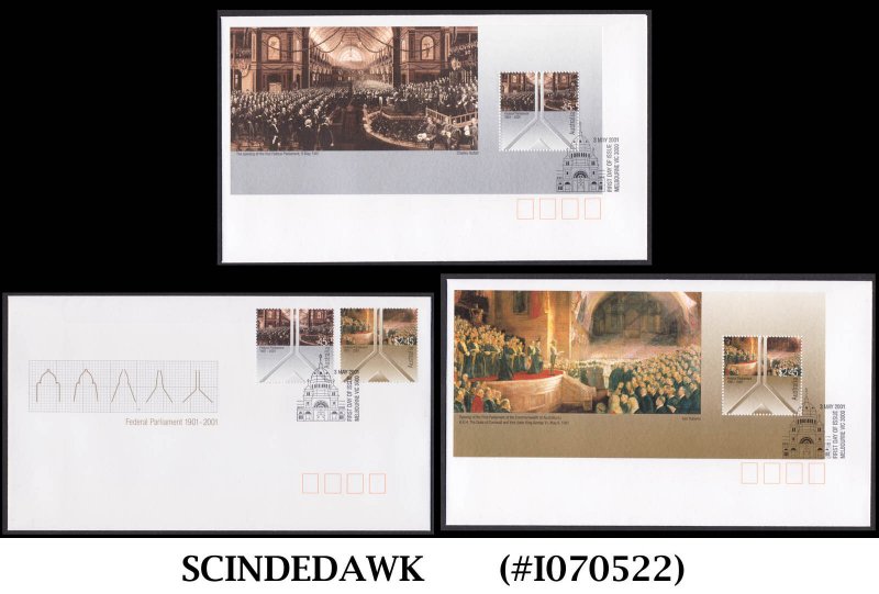 AUSTRALIA - 2001 FEDERAL PARLIAMENT - SET OF 3 FDC