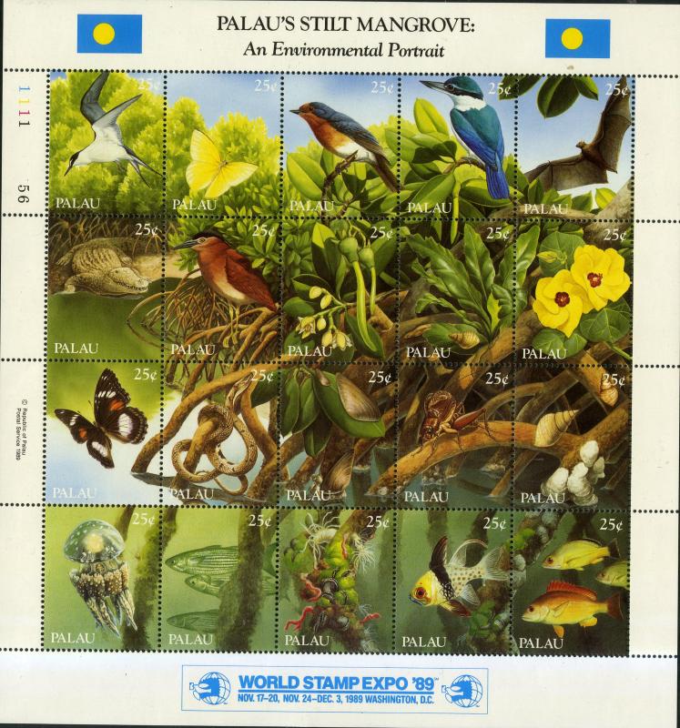 PALAU 221 S/S MNH SCV $12.00 BIN $7.50 BIRDS