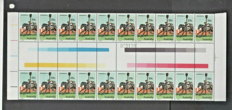 Australian Stamps Mint 35c Bernborough Gutter block X20 MUH 1978 Racehorse 