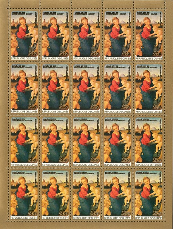 Painting : Corregio/Dürer/Raffael/Dürer/Modigliani/ - - Imperfect. - Full sheet-