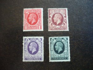 Stamps - Great Britain - Scott#211-212,215-216- Mint Hinged Part Set of 4 Stamps