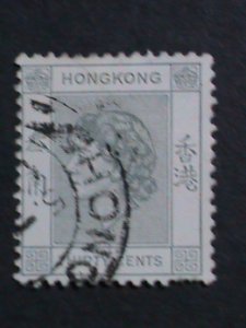 ​HONG KONG-1954 SC#190- 68 YEARS OLD-QUEEN ELIZABETH II USED FANCY CANCEL-VF