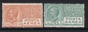 Italy 1926 Airmail 1.50L & 5L High Values MNH #C8-9 CV$148