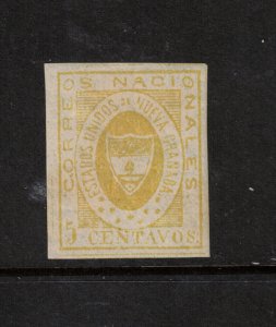 Colombia #14 Very Fine+ Mint Full Original Gum Hinged Yellow Shade