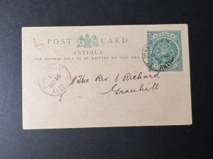 1912 British West Indies Antigua Postcard Cover St Johns to Gracehill