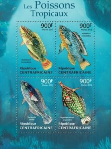 Centrafrique 2013 MNH - TROPICAL FISHES. Michel Code: 4196-4199