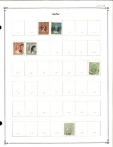 Natal 1863-1902 M & U Hinged on 1 Blank Scott International Page