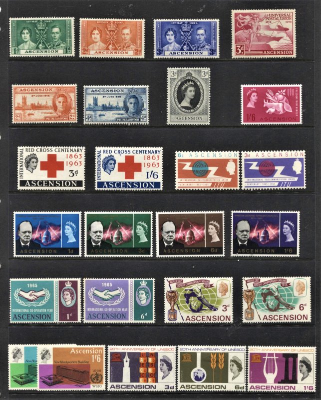 STAMP STATION PERTH - Ascension #Omnibus Selection-25 Stamps MNH/MLH CV$58.00