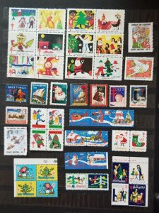 US CHRISTMAS SEAL 46 Different Holiday Stamp Lot MNH OG Mint Unused  T6749