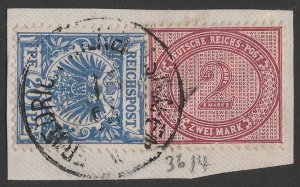 NEW GUINEA - GERMAN 1890-98 precursor use of 2Mk & 20pf. SG Z1a & Z11a ...