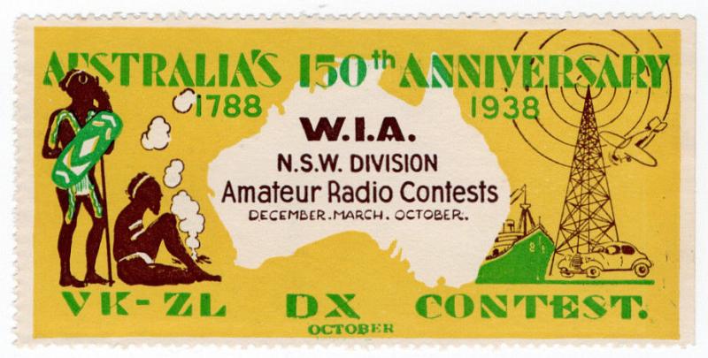 (I.B) Australia Cinderella : NSW Amateur Radio (150th Anniversary 1938)
