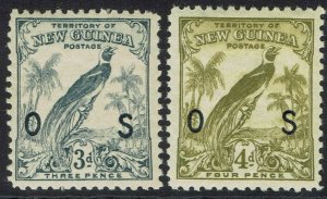NEW GUINEA 1932 UNDATED BIRD OS 3D AND 4D