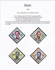 SA20c Haiti 1959  150th anniv of Abraham Lincoln used stamps