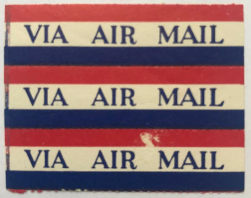 3 Via Air Mail Labels MNH