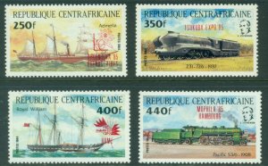 Central African Republic 1985 International Exhibitions overprints on Transpo...