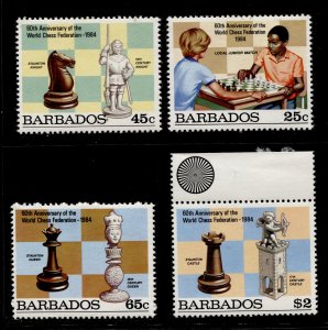 Barbados #632-635 Set of 4 World Chess Federation MNH