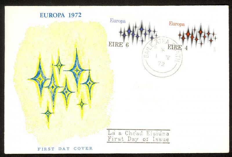 IRELAND 1972 EUROPA Set Sc 316-317 On Cachet FDC