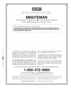 Scott US Minuteman Supplement #51 for Stamp issued in 2019