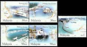 Major Ports of Malaysia 2004 Building Place Transportation Ship (stamp) MNH