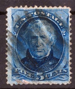 US STAMP VERY INTERESTING,1881,Z.Taylor 5 ¢,Deep blue