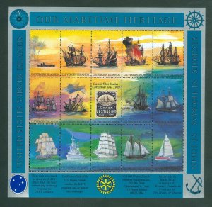US Virgin Islands.Christmas Sheet 1993 Mnh. Our Maritime Heritage. Perforated 