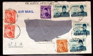 EGYPT 1947 POSTAL HISTORY POST WAR ON ACTIVE SERVICE ( BRITISH ) FRANKED K.