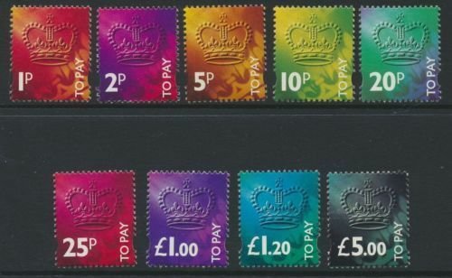 GB QEII 1994 Postage Dues Complete Set of 9 Values D102-D110 Cat £45 U/M