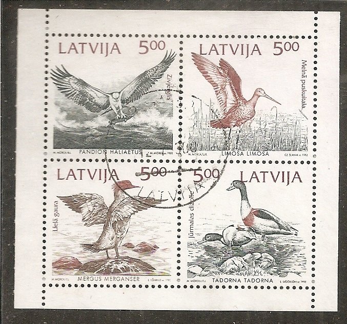 Latvia    Scott   335a  Birds         Used