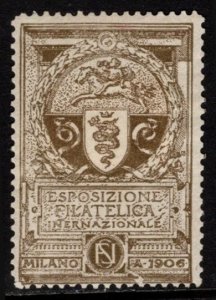 1906 Italy Poster Stamp Milan International Philatelic Exhibition Unused