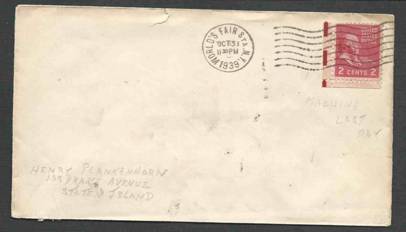 DATED 1939 COVER 2c PREXY ELECTRIC EYE ON LOCAL COVER SCARCE CANCELLED SEE INFO