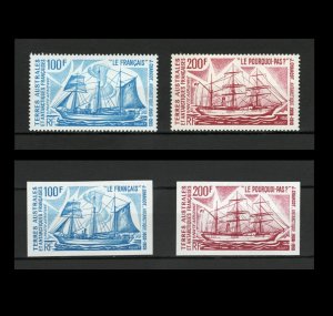 French Southern and Antarctic - Scott C37-8 - MNH - Regular Set & Imperf Set