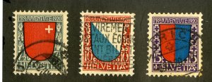 SWITZERLAND B15-17 USED SCV $60.50  BIN $24.00 COATS OF ARMS