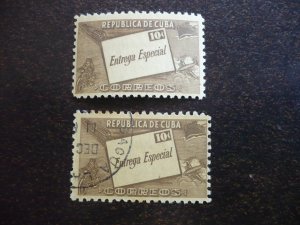 Stamps - Cuba - Scott# E12 - Mint Hinged & Used Special Delivery Stamps
