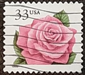 US Scott # 3052; 33c used Coral Rose from 1999; XF+ centering