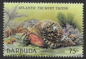 Barbuda Scott 883 MNH 75c Atlantic Trumpet Triton issue of 1987, Shell