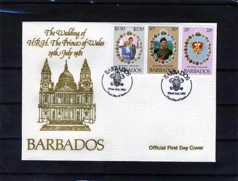 FDC Barbuda 1981 Prince Charles Set (3) Perforated