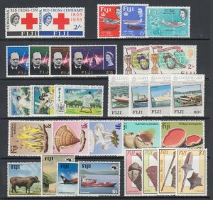 Fiji Sc 203-204,215-218,344-346,500-504,509-512,514-517,560-563 MNH. 9 sets VF