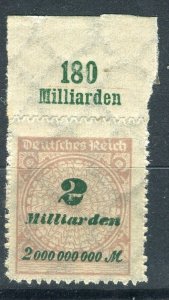 GERMANY; 1923 Oct-Nov Inflation Surcharged MINT MNH 2M. fine SHEET MARGINAL