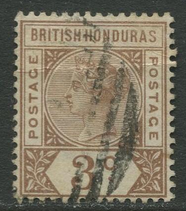 British Honduras- Scott 40- QV Definitive -1891- FU -Single 3c Stamp