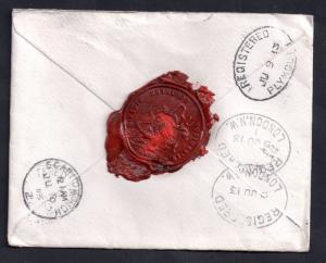 Southern Nigeria KGV 1913 Lagos Registered cover to UK WS6862