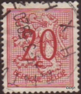 Belgium 1951 Sc#409, SG#1339 20c Red Heraldic Lion Rampant USED-VG-NH.