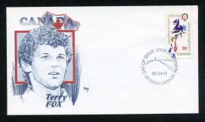 Canada 915 Terry Fox, Marathon of Hope UA Marg cachet FDC