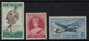 New Zealand 1955 SG739-741 Centenary of First NZ Postage Stamps - MVLH