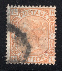 Great Britain 1881 QV 8p, Plate# 1-  Used - SG# 156  Cats £350.00 (ref# 204134)