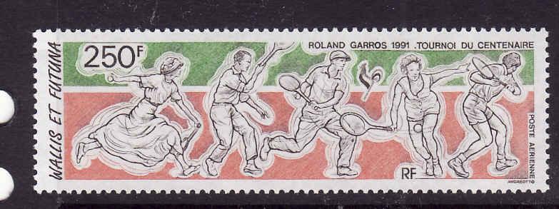 Wallis & Futuna-Sc#C167-unused NH Airmail set-Sports-Tennis-French Open-1991-