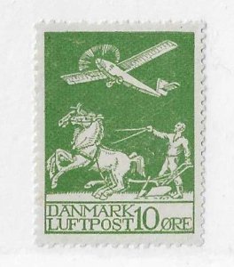 Denmark Sc #C1  10ore airmail  OG VF