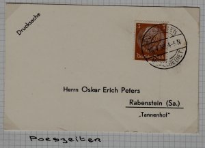 Memel used card 16.4.39 Poeszeiten